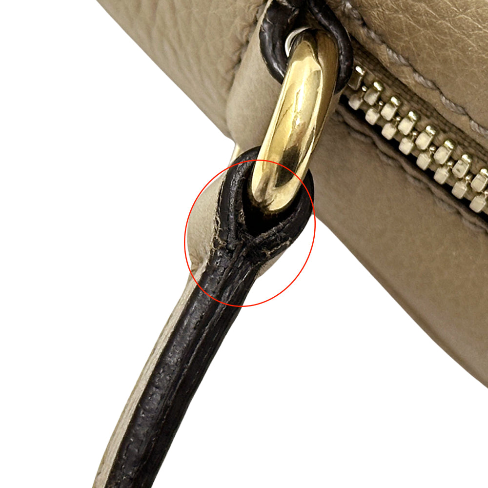 GUCCI グッチ ソーホー ショルダーバッグ インターロッキングG ベージュ 308364 レザー レディース 【中古】