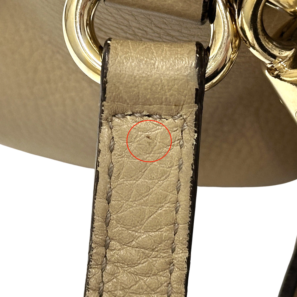 GUCCI グッチ ソーホー ショルダーバッグ インターロッキングG ベージュ 308364 レザー レディース 【中古】