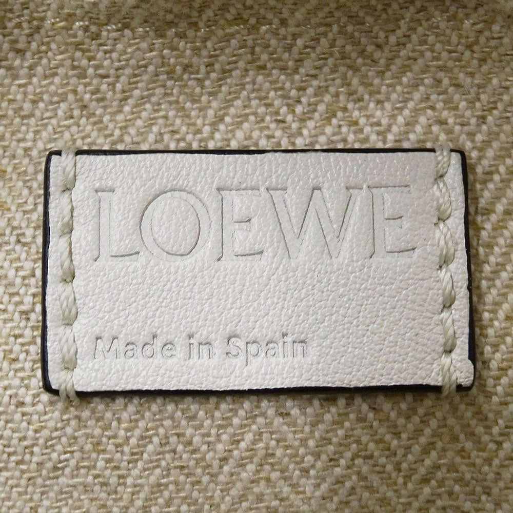 LOEWE ロエベ ショルダーバッグ アナグラム ナチュラル ホワイト ラフィア レディース 【中古】