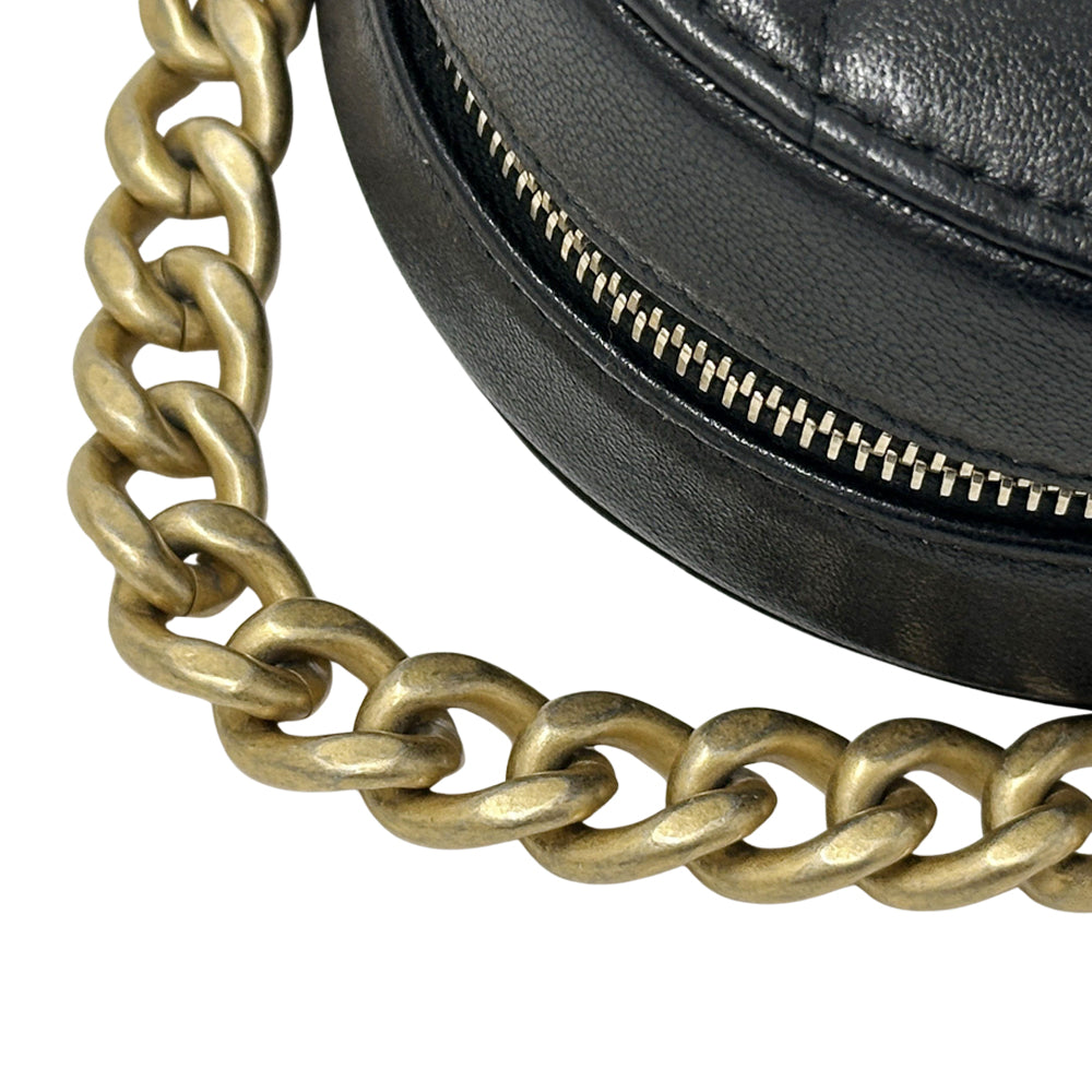 CHANEL シャネル ショルダーバッグ シャネル19 ブラック ゴールド金具 ラムスキン レディース 【中古】