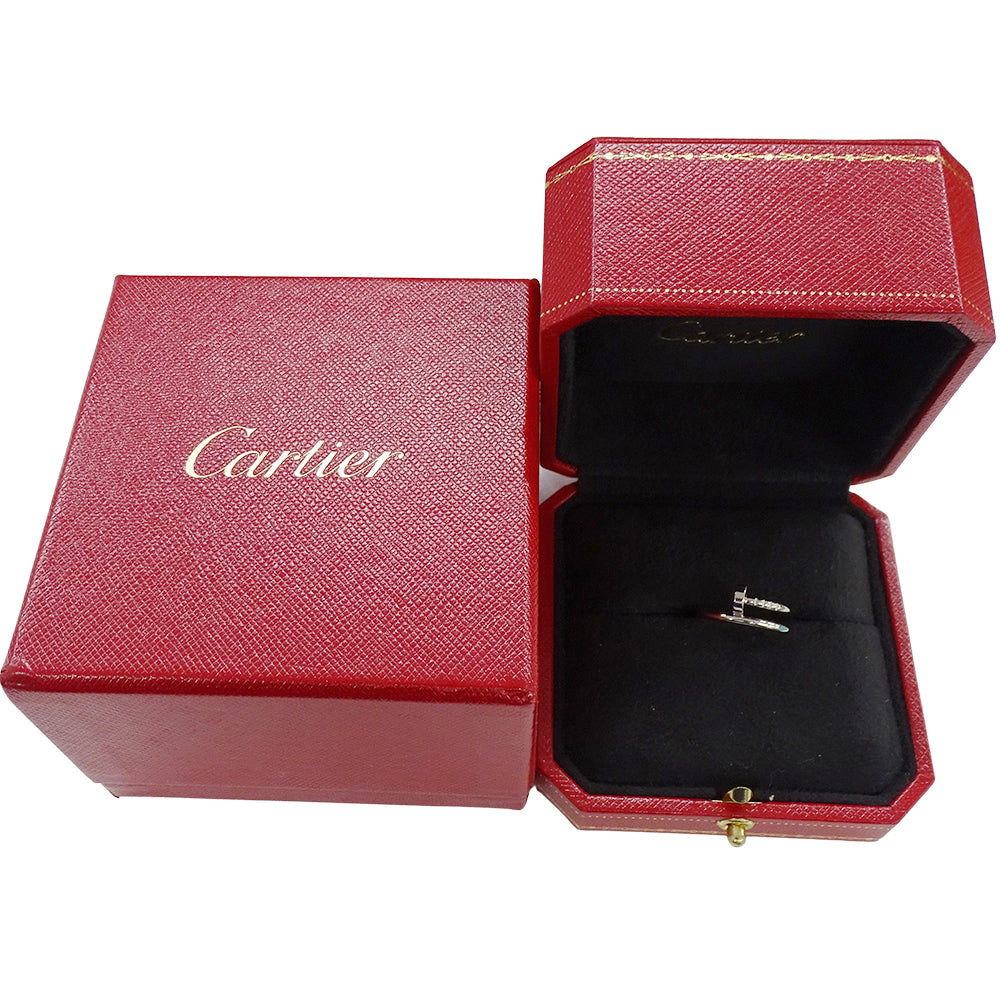 Cartier カルティエ ジュストアンクル スモール リング 指輪 750WG ホワイトゴールド #48 約8号 レディース メンズ 磨き済み【中古】