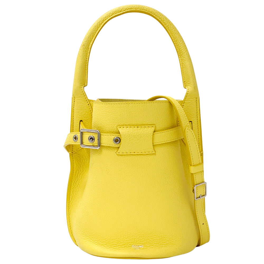 CELINE セリーヌ ビッグバッグバケット ナノ 2wayバッグ イエロー レザー レディース 【中古】