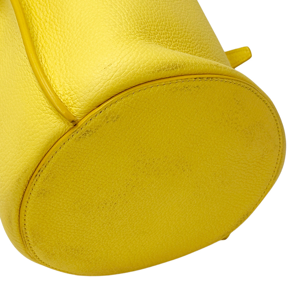 CELINE セリーヌ ビッグバッグバケット ナノ 2wayバッグ イエロー レザー レディース 【中古】