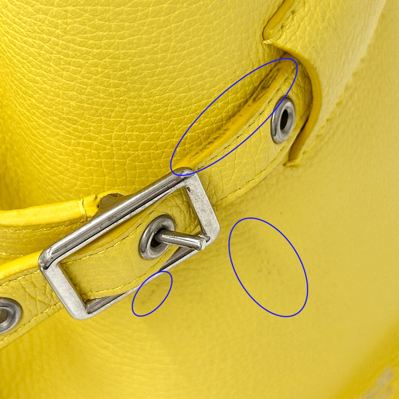 CELINE セリーヌ ビッグバッグバケット ナノ 2wayバッグ イエロー レザー レディース 【中古】