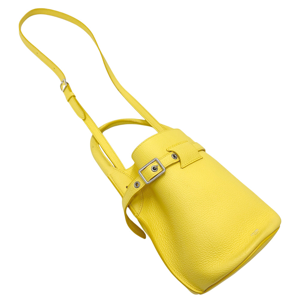 CELINE セリーヌ ビッグバッグバケット ナノ 2wayバッグ イエロー レザー レディース 【中古】