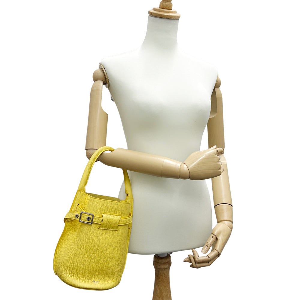 CELINE セリーヌ ビッグバッグバケット ナノ 2wayバッグ イエロー レザー レディース 【中古】