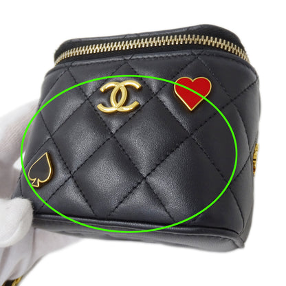 CHANEL シャネル ショルダーバッグ マトラッセ ブラック ゴールド金具 ラムスキン レディース 【中古】