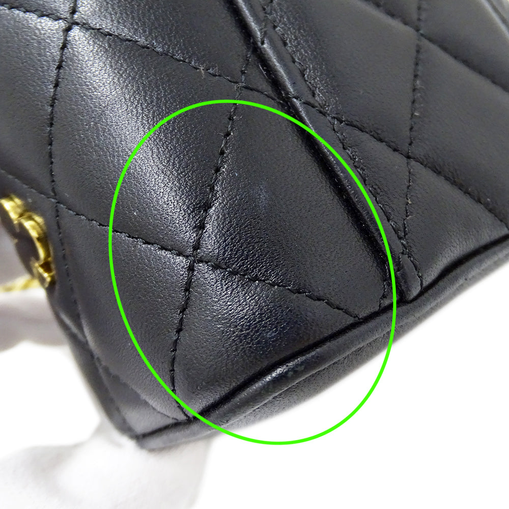 CHANEL シャネル ショルダーバッグ マトラッセ ブラック ゴールド金具 ラムスキン レディース 【中古】