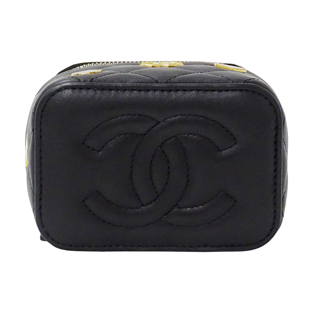 CHANEL シャネル ショルダーバッグ マトラッセ ブラック ゴールド金具 ラムスキン レディース 【中古】