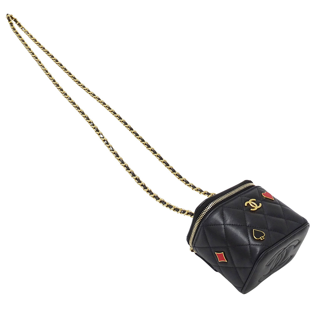 CHANEL シャネル ショルダーバッグ マトラッセ ブラック ゴールド金具 ラムスキン レディース 【中古】