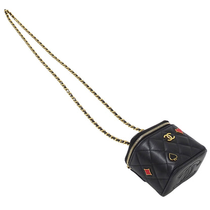CHANEL シャネル ショルダーバッグ マトラッセ ブラック ゴールド金具 ラムスキン レディース 【中古】
