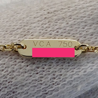 Van Cleef & Arpels ヴァンクリーフ＆アーペル ラッキーアルハンブラ パピヨン ネックレス タイガーズアイ 750YG イエローゴールド レディース 磨き済み 【中古】