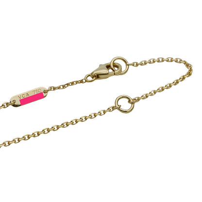 Van Cleef & Arpels ヴァンクリーフ＆アーペル ラッキーアルハンブラ パピヨン ネックレス タイガーズアイ 750YG イエローゴールド レディース 磨き済み 【中古】