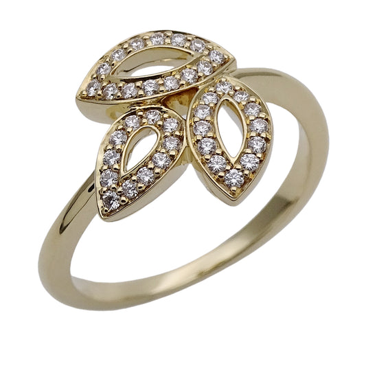 HARRY WINSTON ハリー・ウィンストン リリークラスター ミニ リング 指輪 750YG イエローゴールド ダイヤモンド 約11.5号 レディース 磨き済み 【中古】