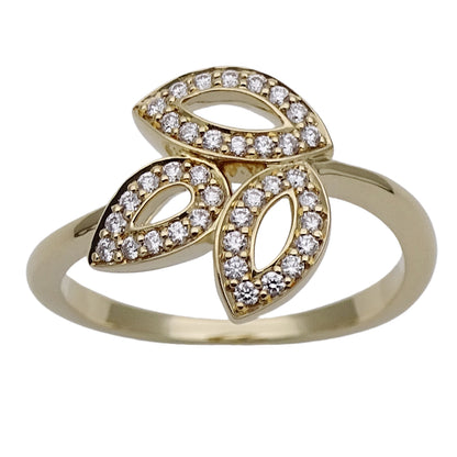 HARRY WINSTON ハリー・ウィンストン リリークラスター ミニ リング 指輪 750YG イエローゴールド ダイヤモンド 約11.5号 レディース 磨き済み 【中古】