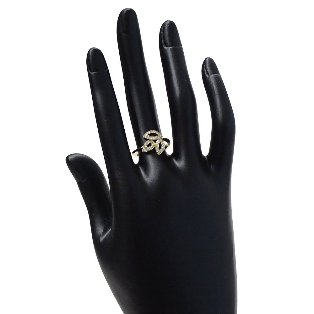 HARRY WINSTON ハリー・ウィンストン リリークラスター ミニ リング 指輪 750YG イエローゴールド ダイヤモンド 約11.5号 レディース 磨き済み 【中古】