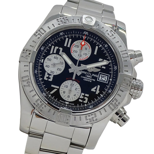BREITLING ブライトリング アベンジャーII A13381 メンズ 腕時計 クロノグラフ デイト 自動巻き AT ステンレス SS ブラック 磨き済み 【中古】