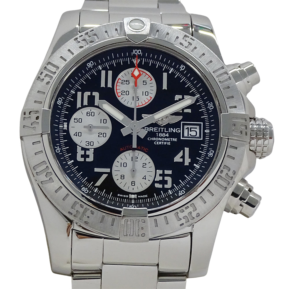 BREITLING ブライトリング アベンジャーII A13381 メンズ 腕時計 クロノグラフ デイト 自動巻き AT ステンレス SS ブラック 磨き済み 【中古】