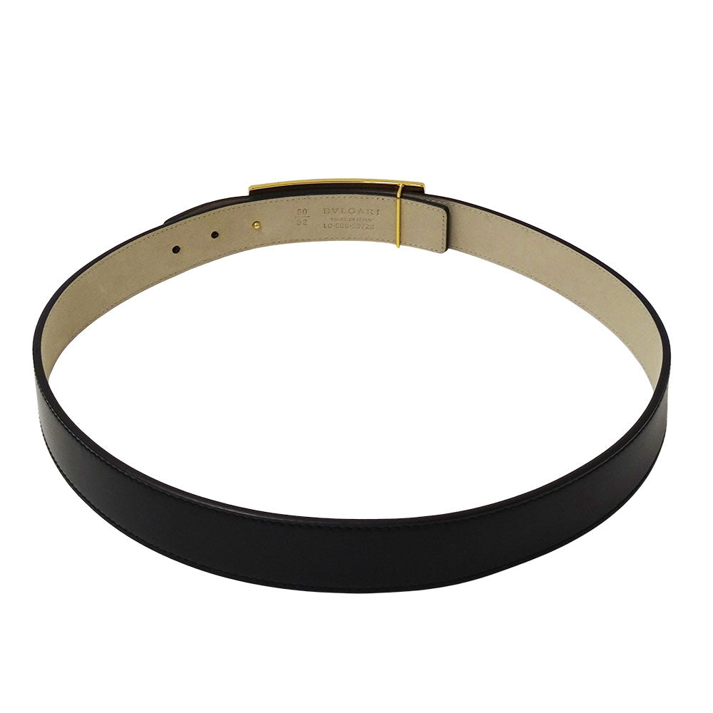 BVLGARI ブルガリ ベルト パレンテシ ブラック レザー メンズ 【中古】
