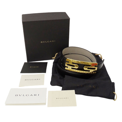 BVLGARI ブルガリ ベルト パレンテシ ブラック レザー メンズ 【中古】