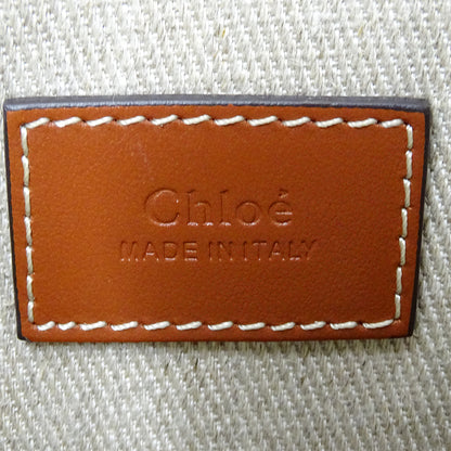 Chloe クロエ ウッディ スモール 2wayバッグ ベージュ ブラウン キャンバス レディース 【中古】