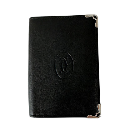 Cartier カルティエ カードケース マスト ブラック レザー レディース メンズ 【中古】