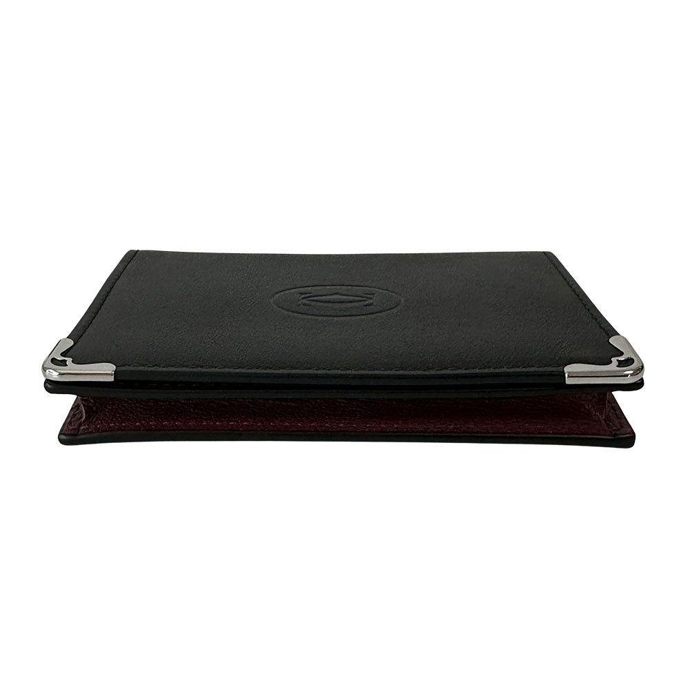 Cartier カルティエ カードケース マスト ブラック レザー レディース メンズ 【中古】