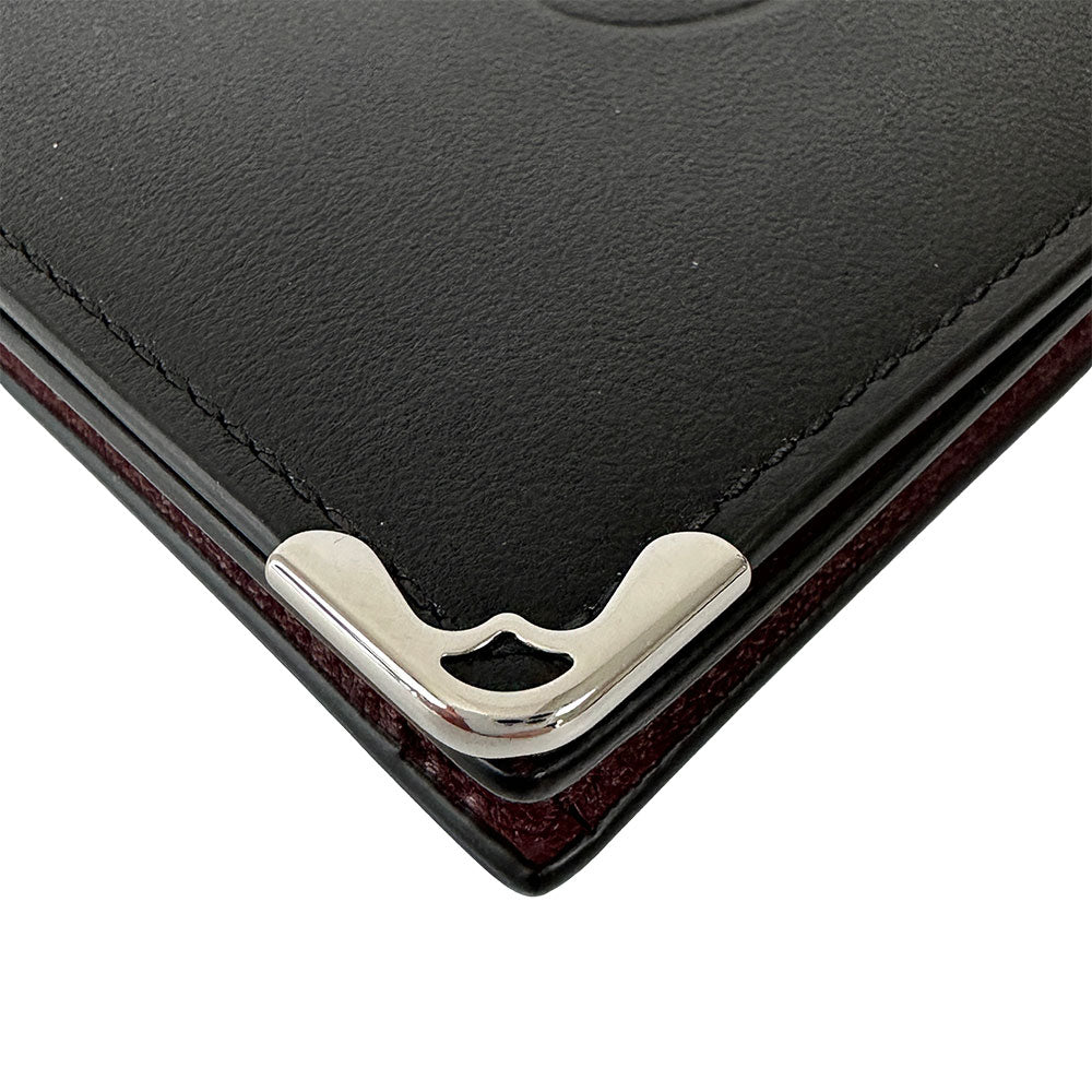 Cartier カルティエ カードケース マスト ブラック レザー レディース メンズ 【中古】
