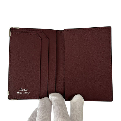 Cartier カルティエ カードケース マスト ブラック レザー レディース メンズ 【中古】