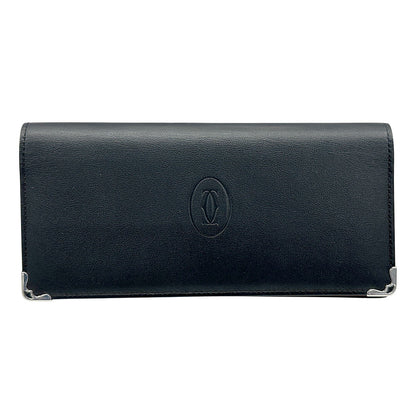 Cartier カルティエ 長財布 マスト ブラック レザー メンズ 【中古】