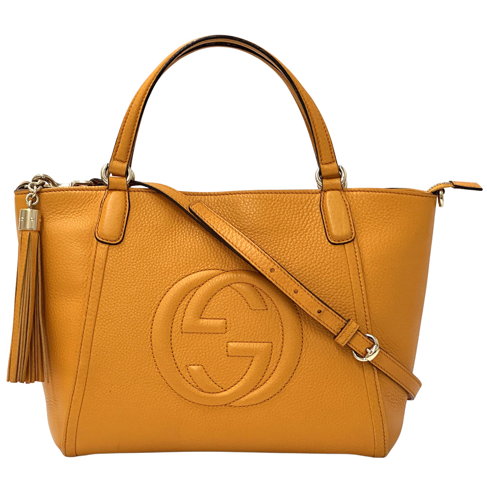 GUCCI グッチ 2wayバッグ トートバッグ ソーホー オレンジ 369176 レザー レディース 【中古】