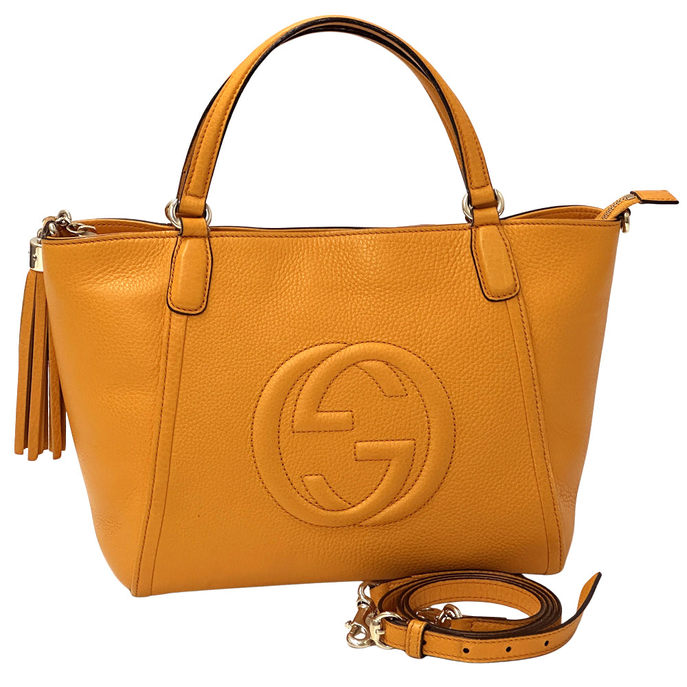GUCCI グッチ 2wayバッグ トートバッグ ソーホー オレンジ 369176 レザー レディース 【中古】