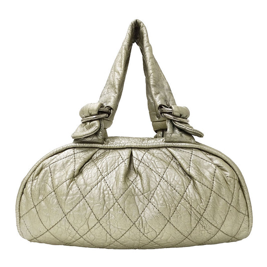 CHANEL シャネル ハンドバッグ ワイルドステッチ シャンパンゴールド シルバー金具 レザー レディース 【中古】