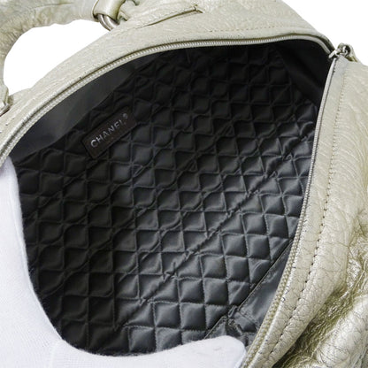 CHANEL シャネル ハンドバッグ ワイルドステッチ シャンパンゴールド シルバー金具 レザー レディース 【中古】