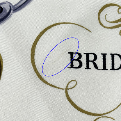 HERMES エルメス カレ90 BRIDES de GALA 式典用馬勒 スカーフ ブルー シルク レディース 【中古】