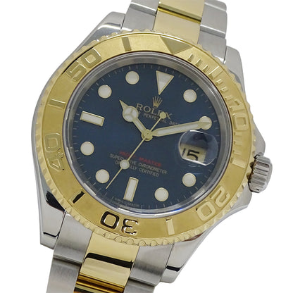 ROLEX ロレックス ヨットマスター 16623 D番 メンズ 腕時計 デイト 自動巻き AT ステンレス SS ゴールド YG コンビ ブルー 磨き済み 【中古】