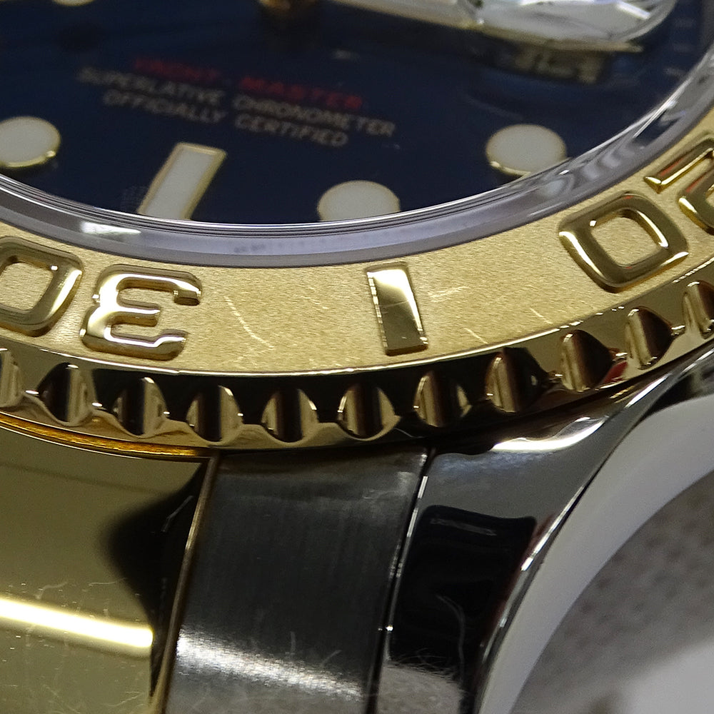 ROLEX ロレックス ヨットマスター 16623 D番 メンズ 腕時計 デイト 自動巻き AT ステンレス SS ゴールド YG コンビ ブルー 磨き済み 【中古】
