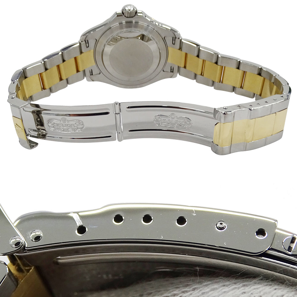 ROLEX ロレックス ヨットマスター 16623 D番 メンズ 腕時計 デイト 自動巻き AT ステンレス SS ゴールド YG コンビ ブルー 磨き済み 【中古】