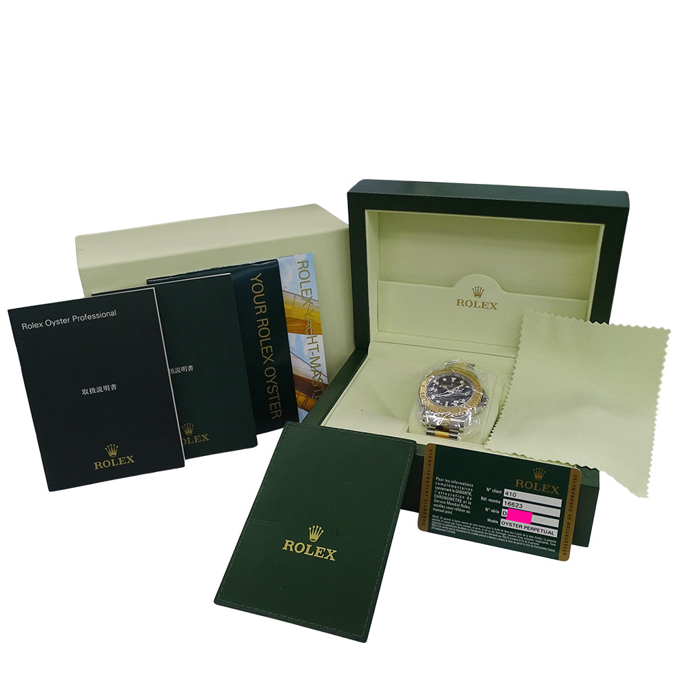 ROLEX ロレックス ヨットマスター 16623 D番 メンズ 腕時計 デイト 自動巻き AT ステンレス SS ゴールド YG コンビ ブルー 磨き済み 【中古】