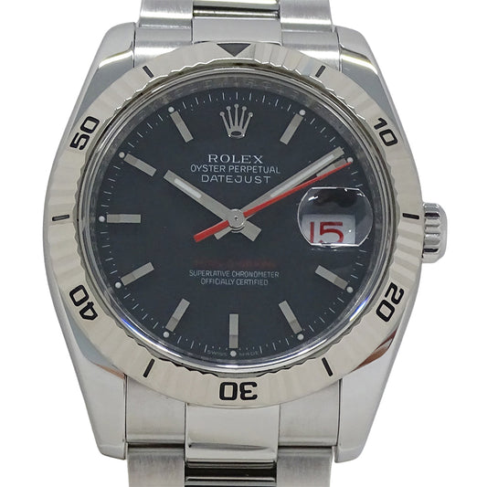ROLEX ロレックス デイトジャスト ターノグラフ 116264 F番 メンズ 腕時計 自動巻き AT ステンレス SS ホワイトゴールド WG ブラック 磨き済み 【中古】