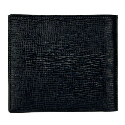LOEWE ロエベ 二つ折り財布 札入れ アナグラム ブラック レザー メンズ 【中古】