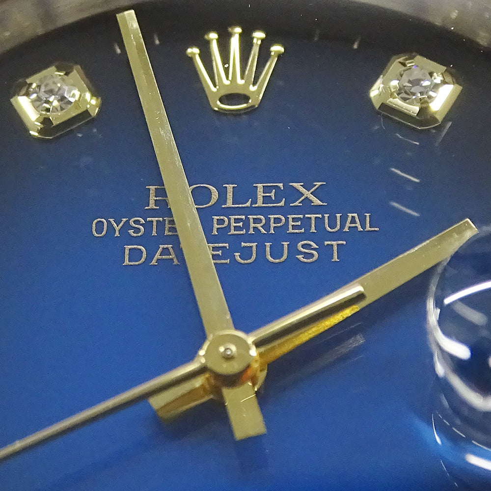 ROLEX ロレックス デイトジャスト 16233G W番 メンズ 腕時計 自動巻き AT ステンレス SS ゴールド YG コンビ 10Pダイヤモンド ブルーグラデーション 磨き済み 【中古】