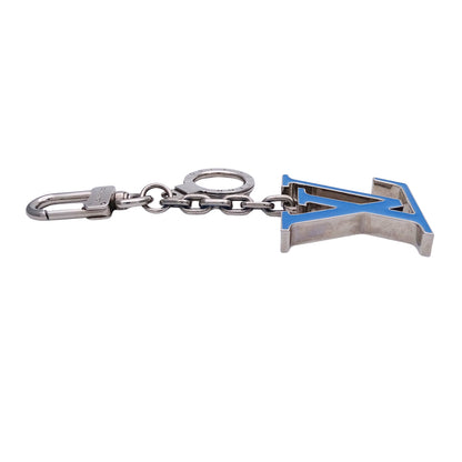 LOUIS VUITTON ルイ・ヴィトン ポルトクレ・イニシアルLV キーホルダー ブルー シルバー レディース メンズ DP1120 【中古】