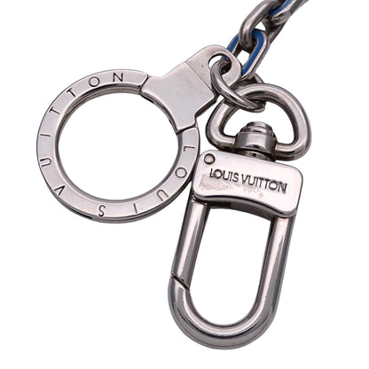 LOUIS VUITTON ルイ・ヴィトン ポルトクレ・イニシアルLV キーホルダー ブルー シルバー レディース メンズ DP1120 【中古】