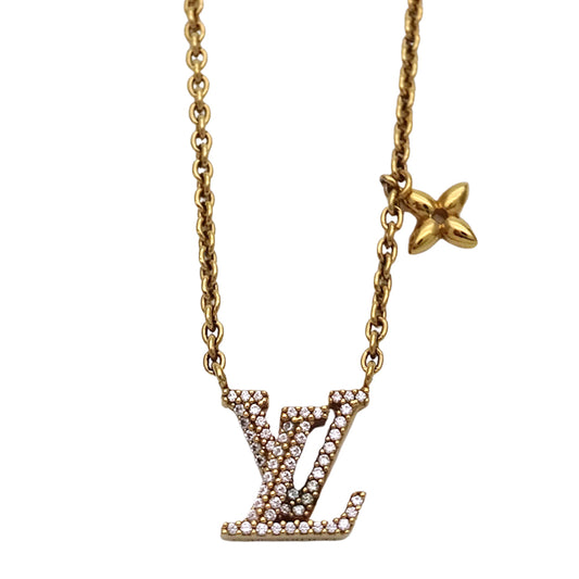 LOUIS VUITTON ルイ・ヴィトン LV アイコニック ネックレス メタル ゴールド レディース M00596 【中古】
