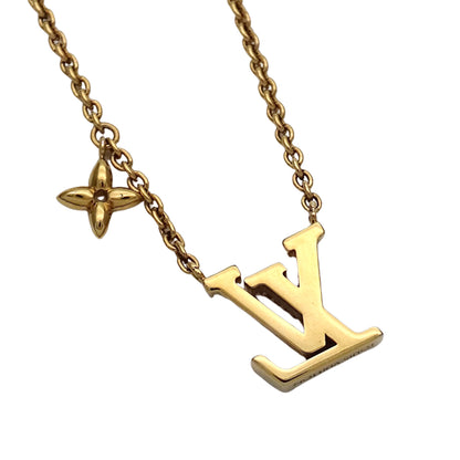 LOUIS VUITTON ルイ・ヴィトン LV アイコニック ネックレス メタル ゴールド レディース M00596 【中古】