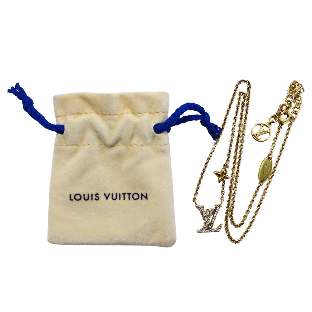 LOUIS VUITTON ルイ・ヴィトン LV アイコニック ネックレス メタル ゴールド レディース M00596 【中古】