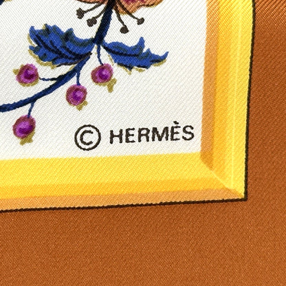 HERMES エルメス カレ90 CERES 女神セレス スカーフ オレンジ マルチカラー シルク レディース 【中古】