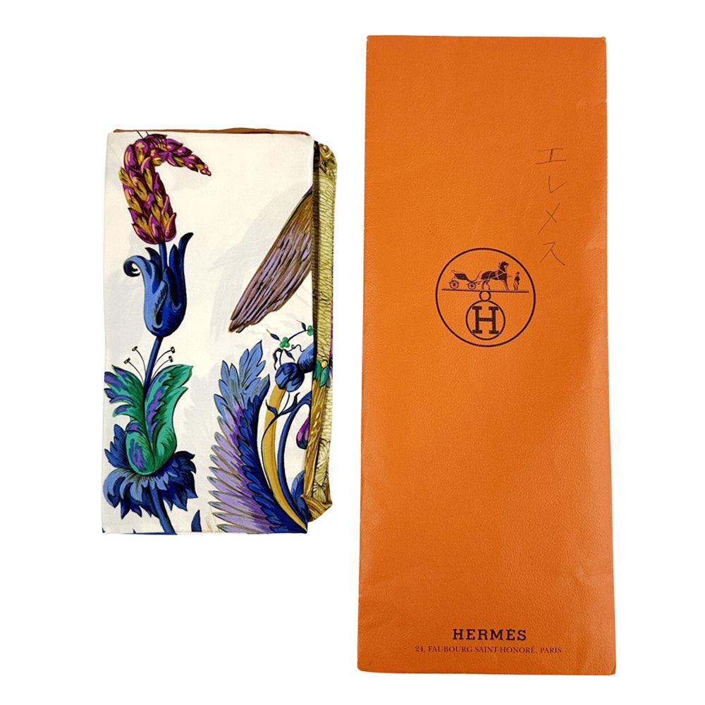 HERMES エルメス カレ90 CERES 女神セレス スカーフ オレンジ マルチカラー シルク レディース 【中古】