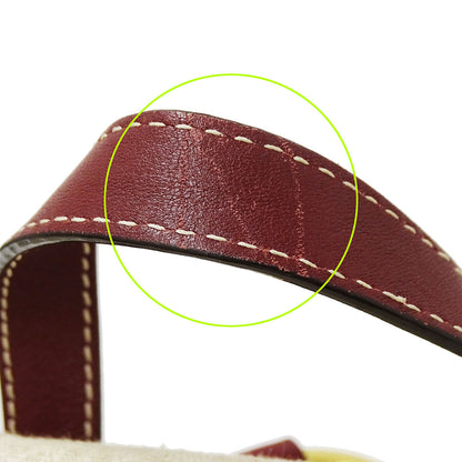 BALLY バリー リュック アイボリー ボルドー キャンバス レディース 【中古】